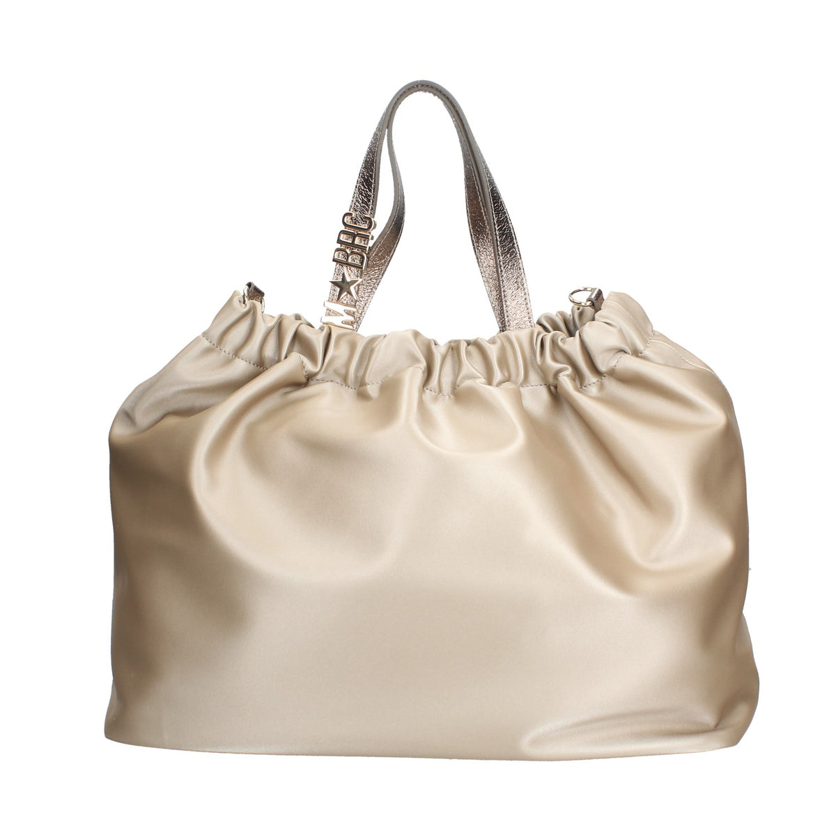 MASSIMO BRACCIALINI BORSA DONNA AMANO IN TESSUTOSATIN CON MANICI IN PELLE LAMINATA