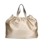 MASSIMO BRACCIALINI BORSA DONNA AMANO IN TESSUTOSATIN CON MANICI IN PELLE LAMINATA