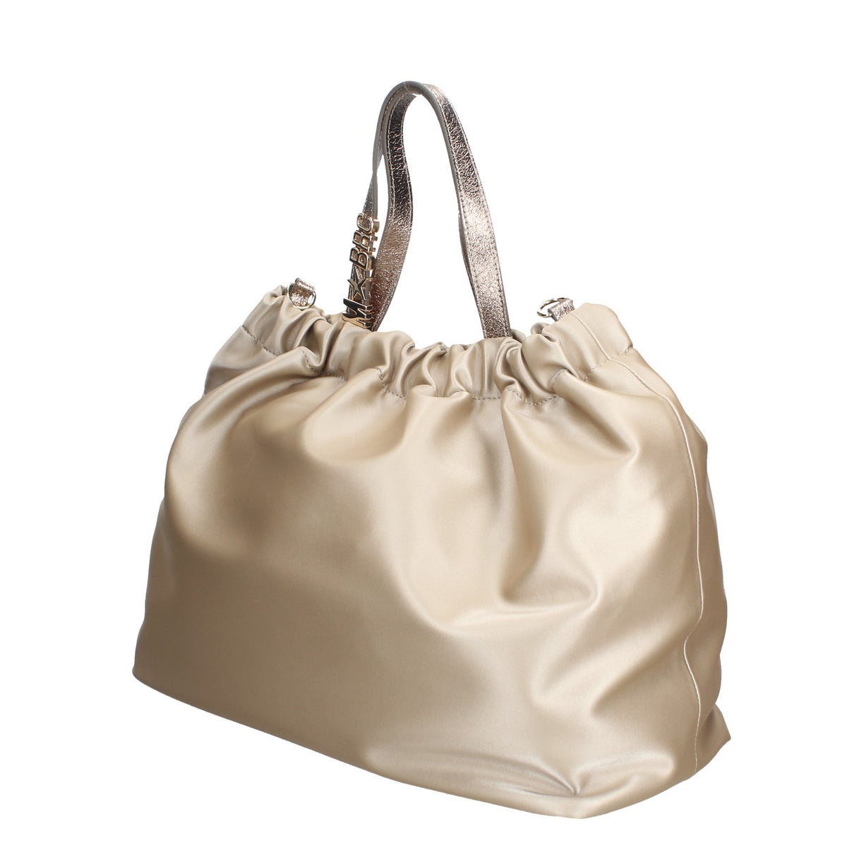 MASSIMO BRACCIALINI BORSA DONNA AMANO IN TESSUTOSATIN CON MANICI IN PELLE LAMINATA