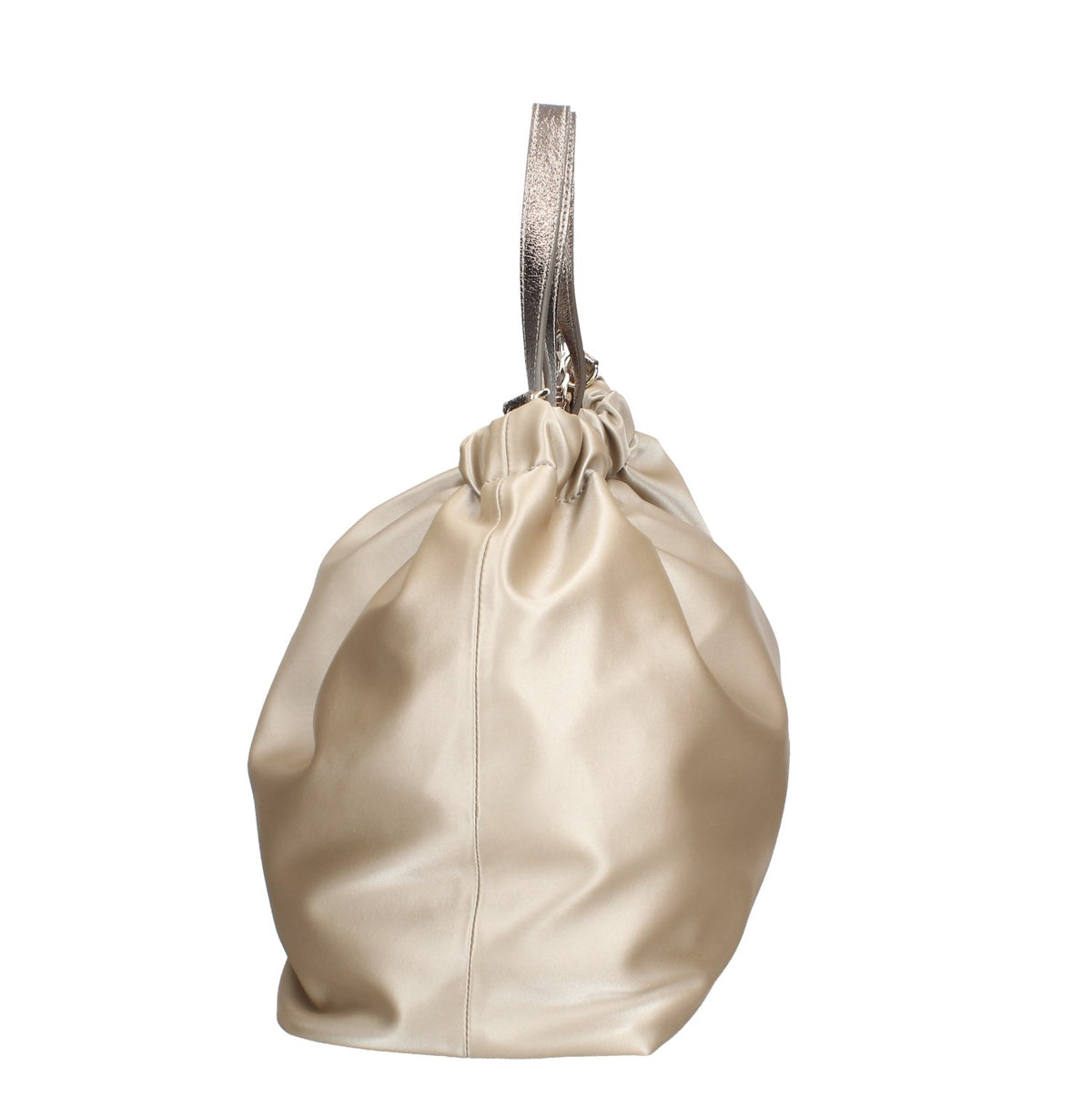 MASSIMO BRACCIALINI BORSA DONNA AMANO IN TESSUTOSATIN CON MANICI IN PELLE LAMINATA