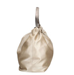 MASSIMO BRACCIALINI BORSA DONNA AMANO IN TESSUTOSATIN CON MANICI IN PELLE LAMINATA
