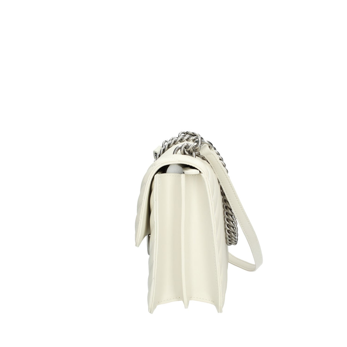 PINKO BORSA DONNA LOVE ONE CLASSIC DC NAPPA CHEVRON FINITURA ARGENTO