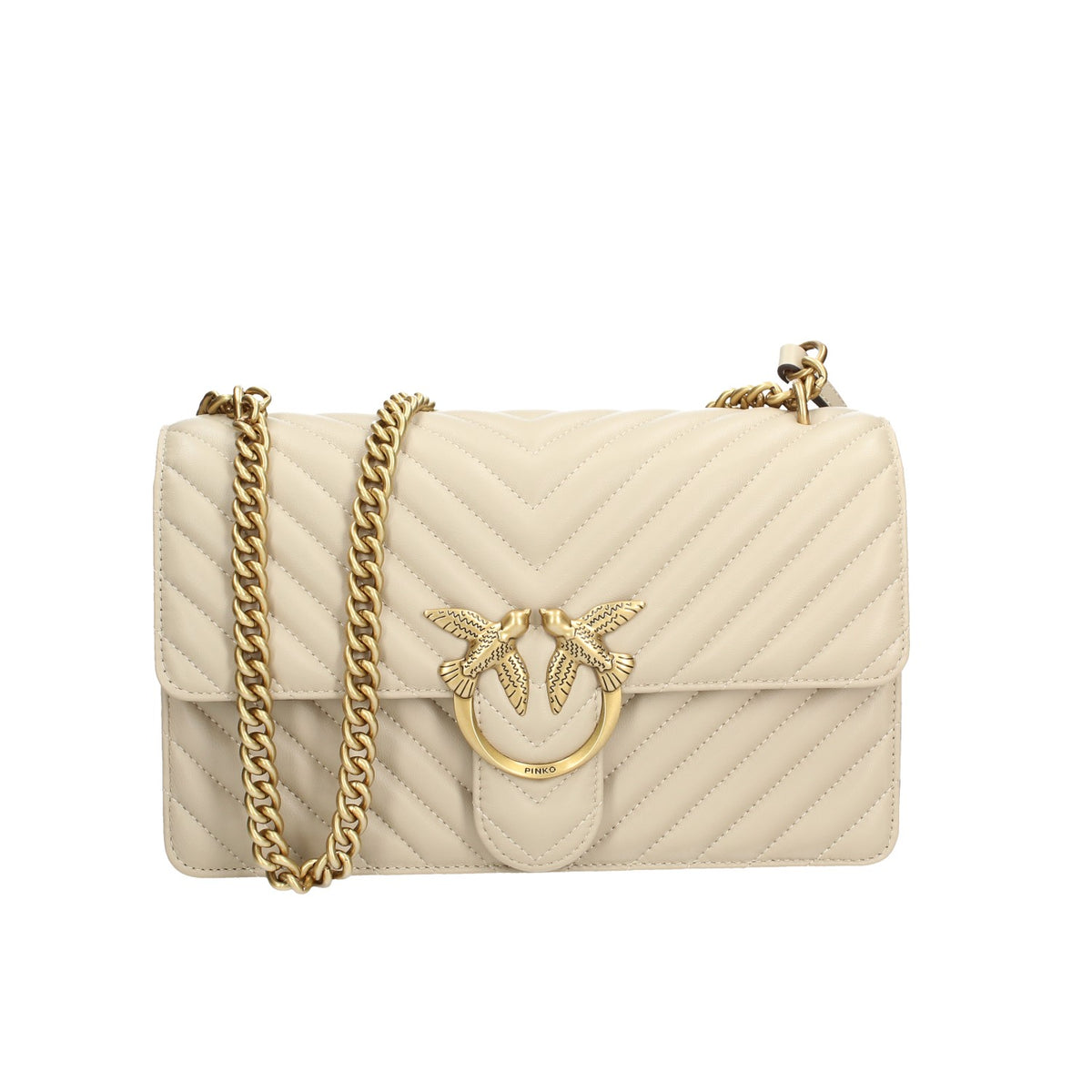 Classic Love Bag One Chevron beige grigio fumo