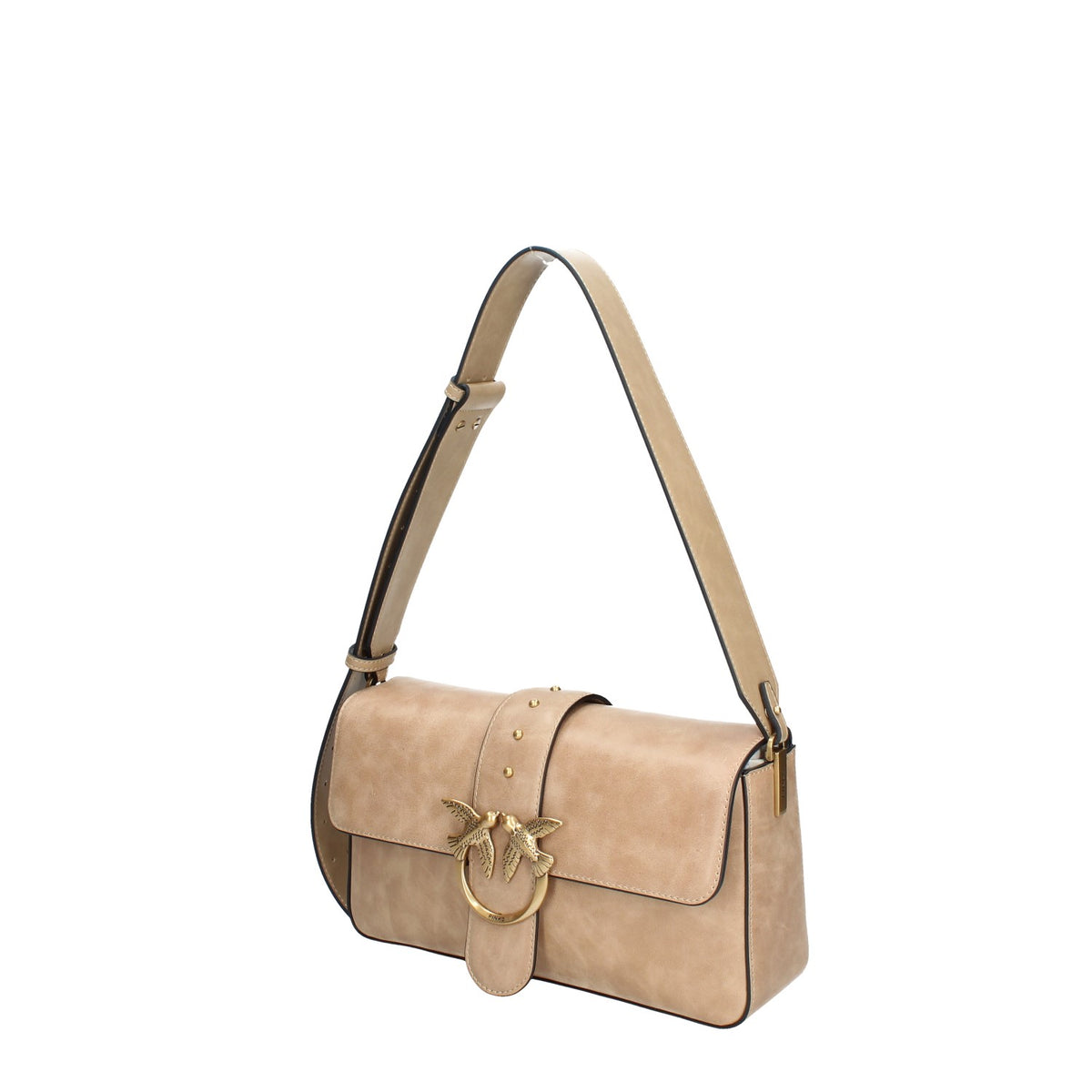 PINKO BORSA DONNA A SPALLA LOVE ONE CLASSIC SLOUCHY IN PELLE LAVATA