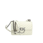 PINKO BORSA DONNA LOVE ONE MINI DC CHEVRON FINITURE ARGENTO