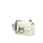 PINKO BORSA DONNA LOVE ONE MINI DC CHEVRON FINITURE ARGENTO