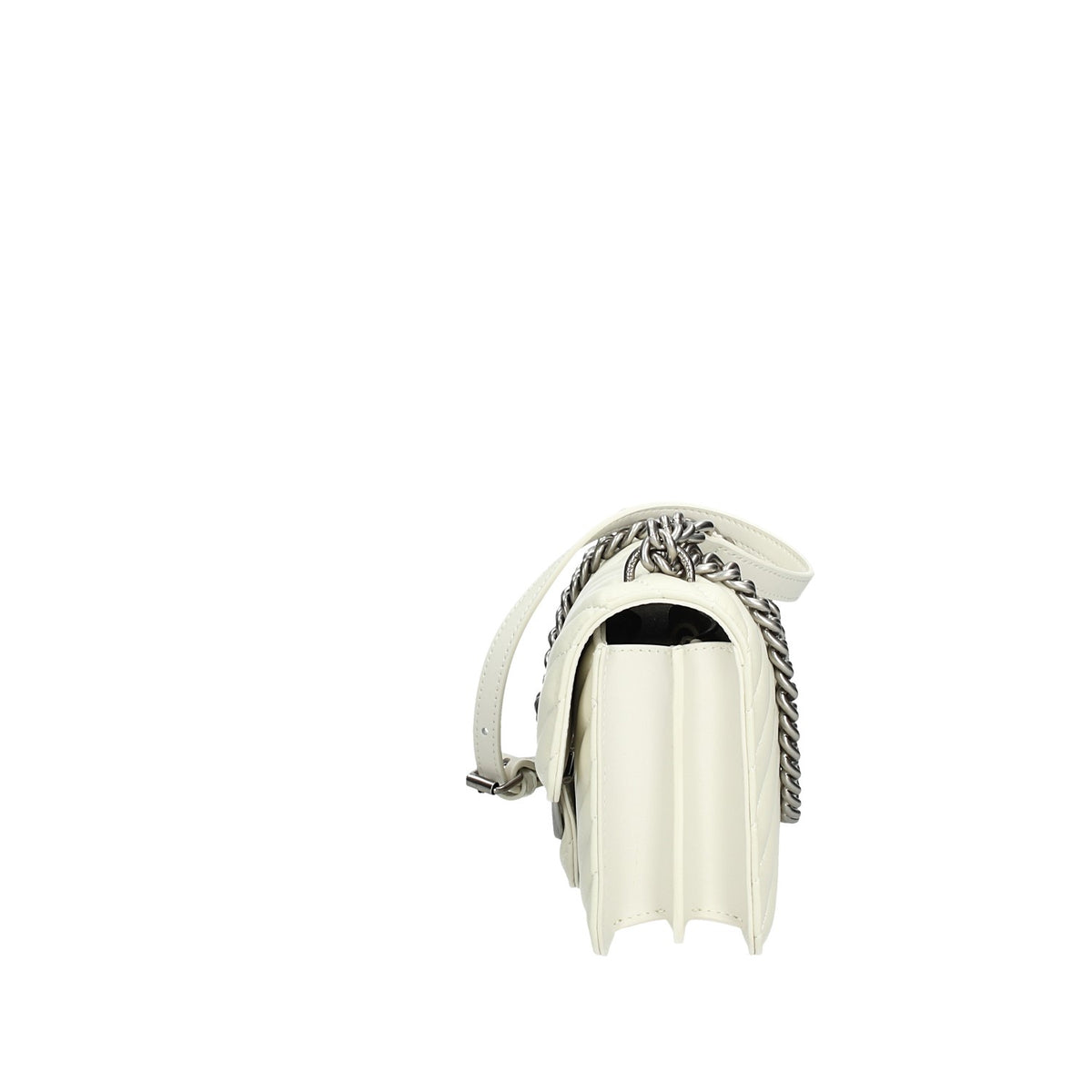 PINKO BORSA DONNA LOVE ONE MINI DC CHEVRON FINITURE ARGENTO