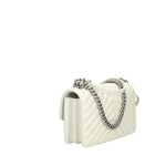 PINKO BORSA DONNA LOVE ONE MINI DC CHEVRON FINITURE ARGENTO