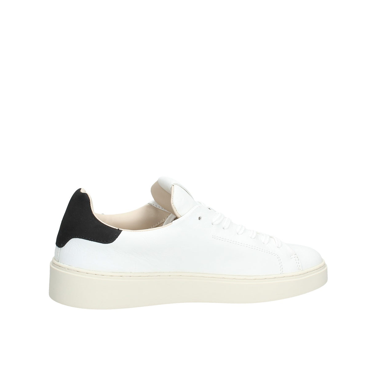 LEVANTE CALF WHITE-BLACKSneakers bassa in pelle colore bianco.