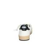 Sneakers 4B12 Uomo In Pelle Bianca Back Nero