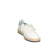 Sneakers 4B12 Uomo In Pelle Bianca Back Nero