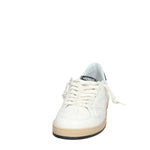 Sneakers 4B12 Uomo In Pelle Bianca Back Nero