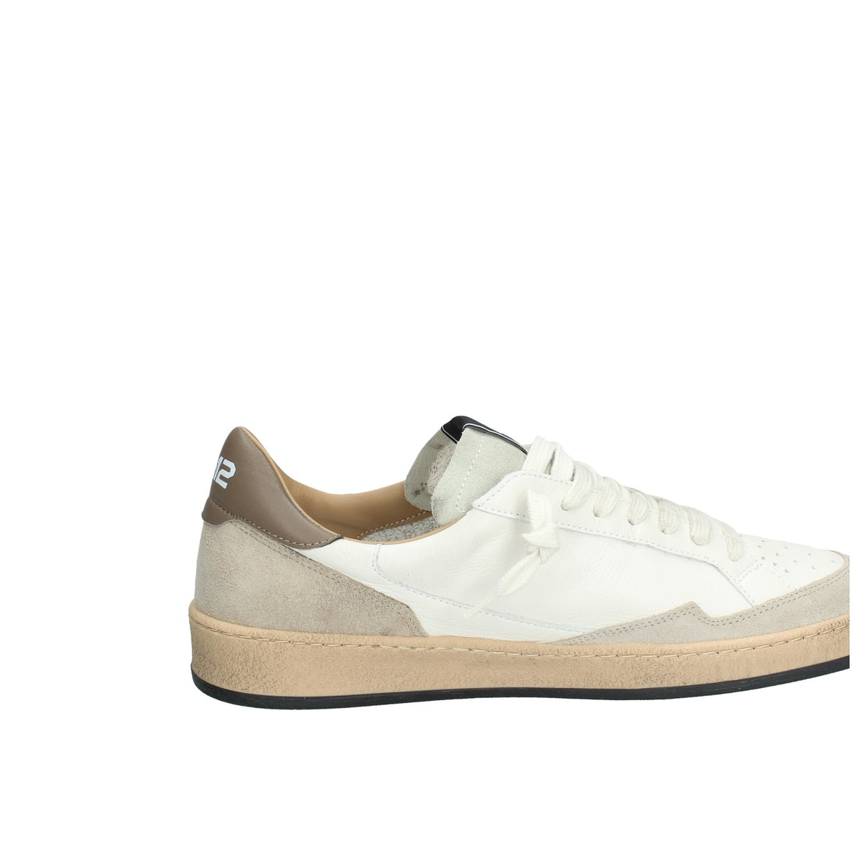 PLAYNEW-U1005Sneakers 4B12 Uomo In Pelle Bianca Con Dettaglio Blu