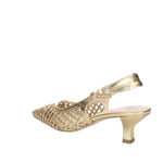 BIANCA D SLINGBACK IN PELLE INTRECCIATA
