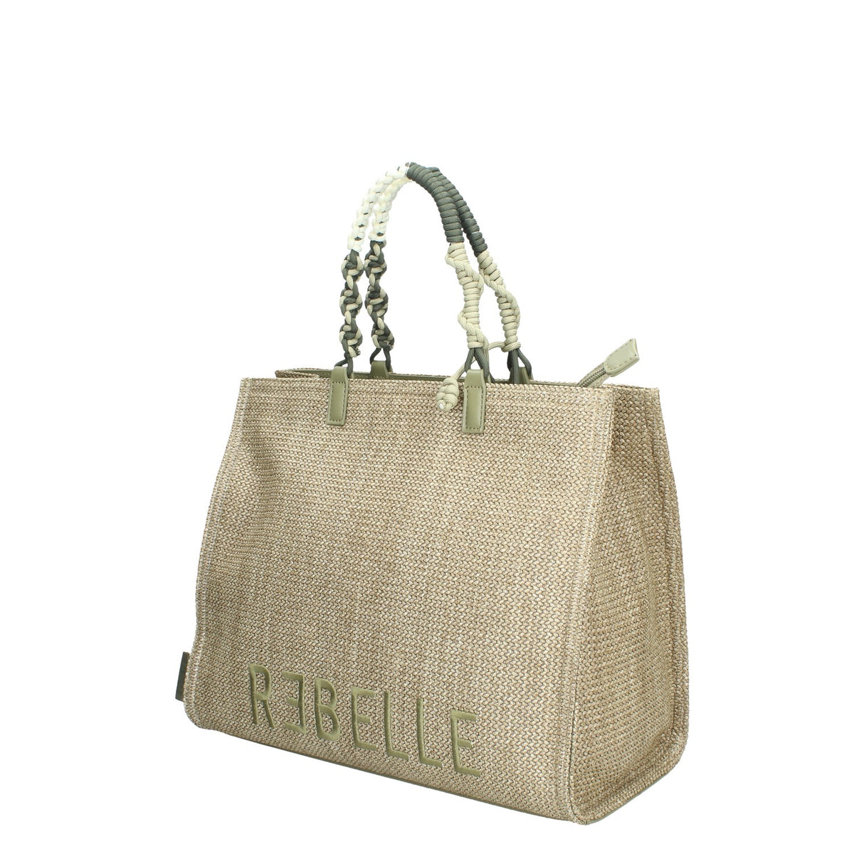 REBELLE BORSA DONNA A MANO ELECTRA SAFARI IN RAPHIA E PELLE