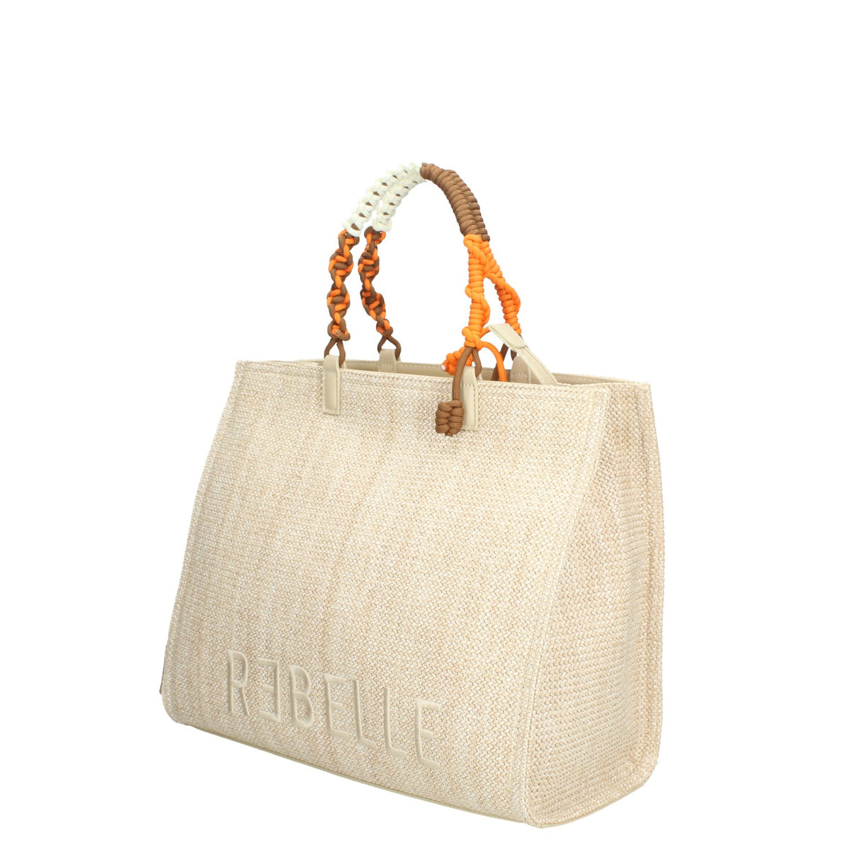 REBELLE BORSA PICCOLA A MANO CON TRACOLLA IN RAPHIA E PELLE POPPY SAFARI