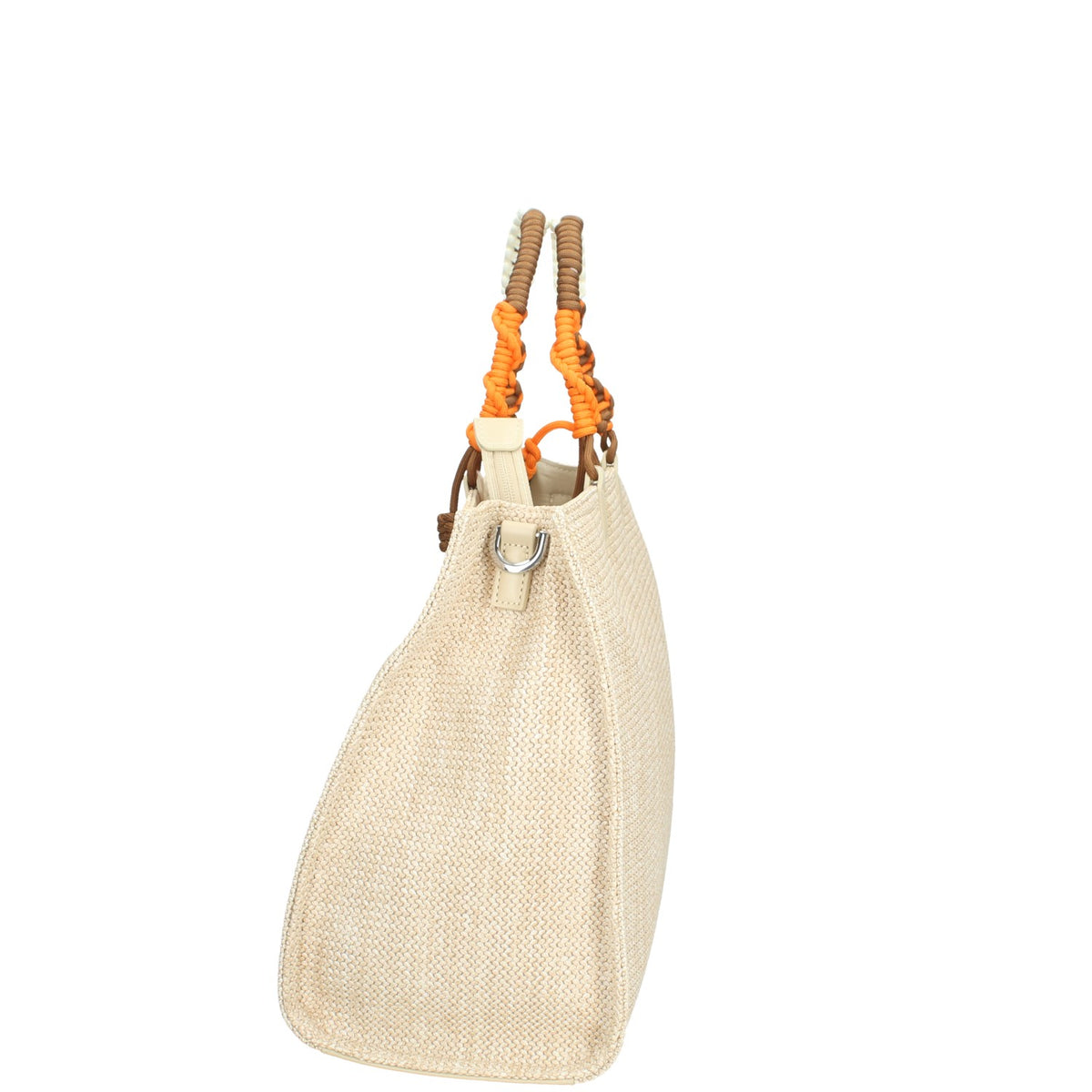REBELLE BORSA PICCOLA A MANO CON TRACOLLA IN RAPHIA E PELLE POPPY SAFARI