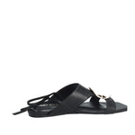 APEPAZZA SANDALO DONNABASSOIN PELLE CON ACCESSORIO DORATO