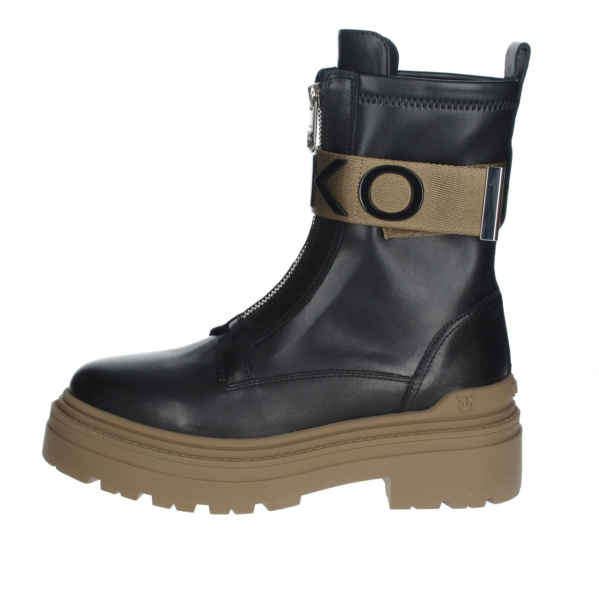 PINKOanfibi in pelle con nastro stretch logato davanti