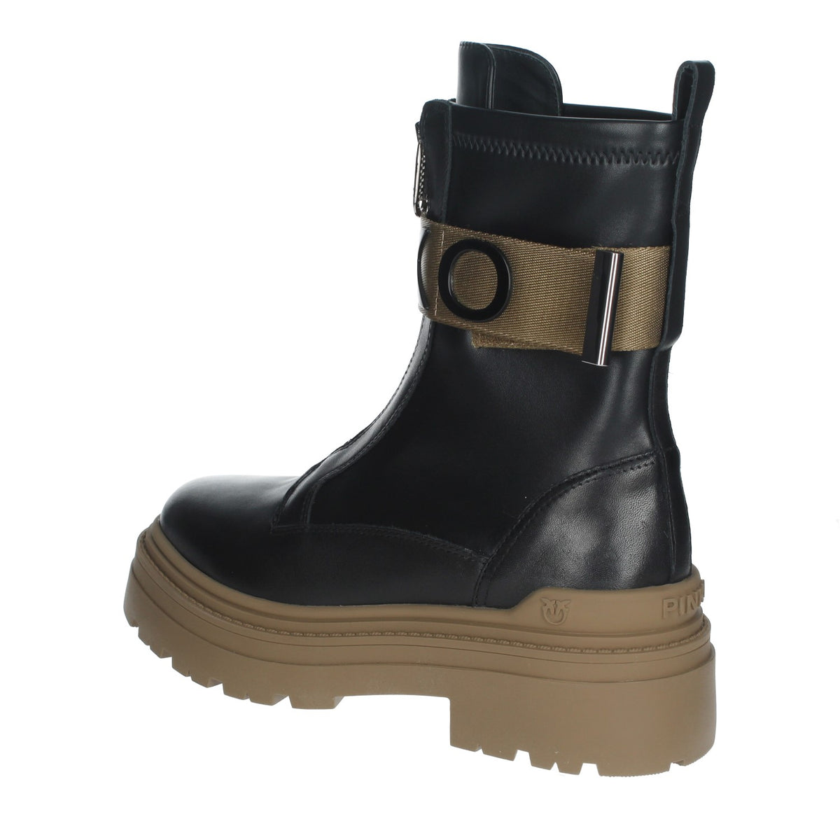 PINKOanfibi in pelle con nastro stretch logato davanti