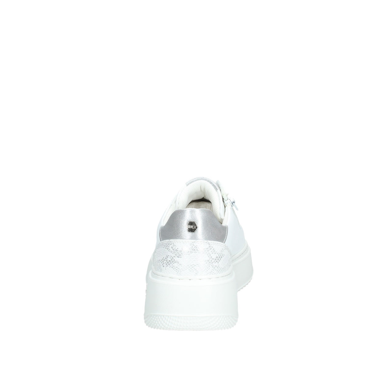 CULT YOUNG SNEAKERS DONNA IN ECOPELLEBIANCA CON TOP ARGENTO