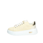 CULT YOUNG SNEAKERS DONNA IN ECOPELLE CREMA CON TOP ORO