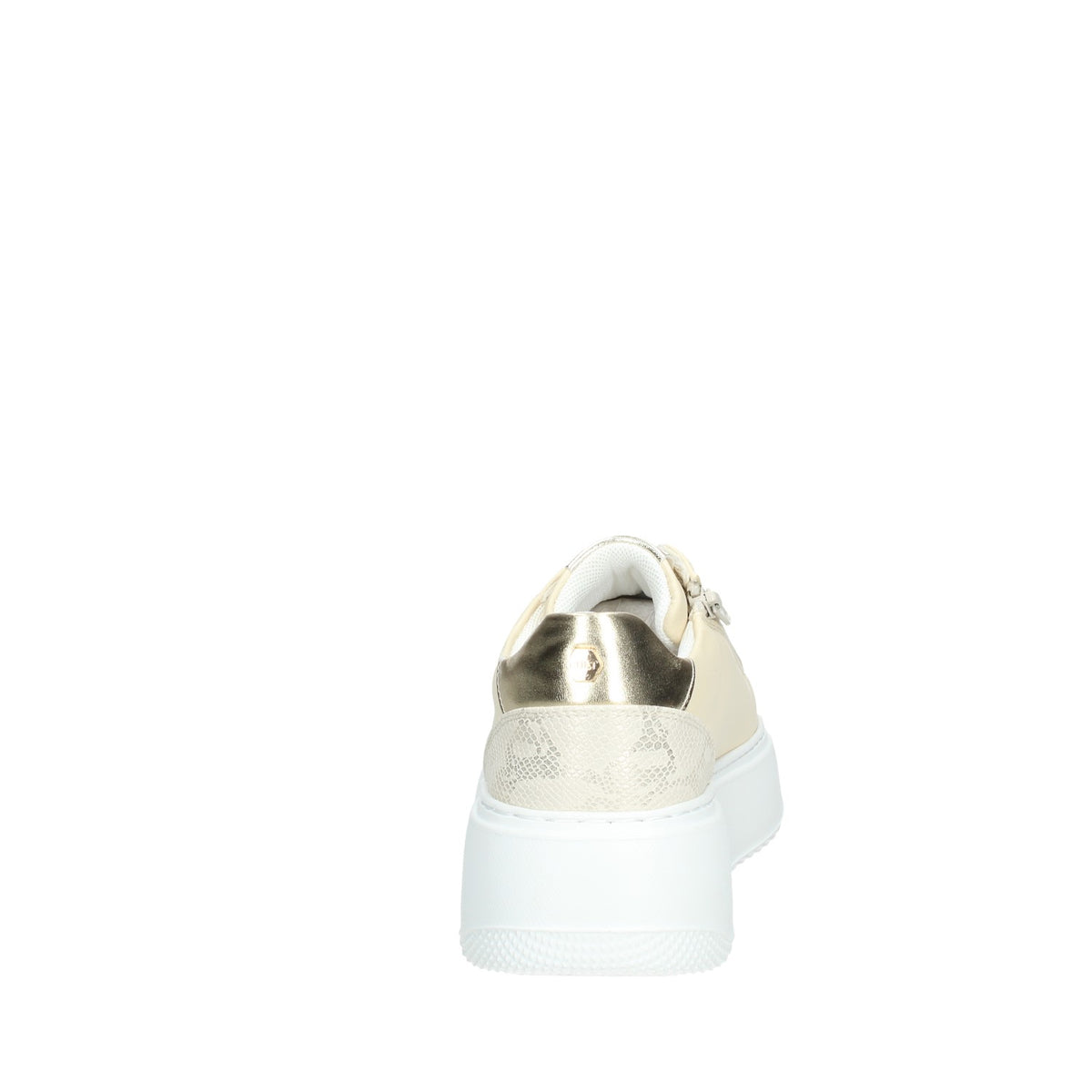 CULT YOUNG SNEAKERS DONNA IN ECOPELLE CREMA CON TOP ORO