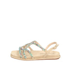 ALMA EN PENA SANDALO IN PELLE SCAMOSCIATO CON STRASS MULTICOLOR