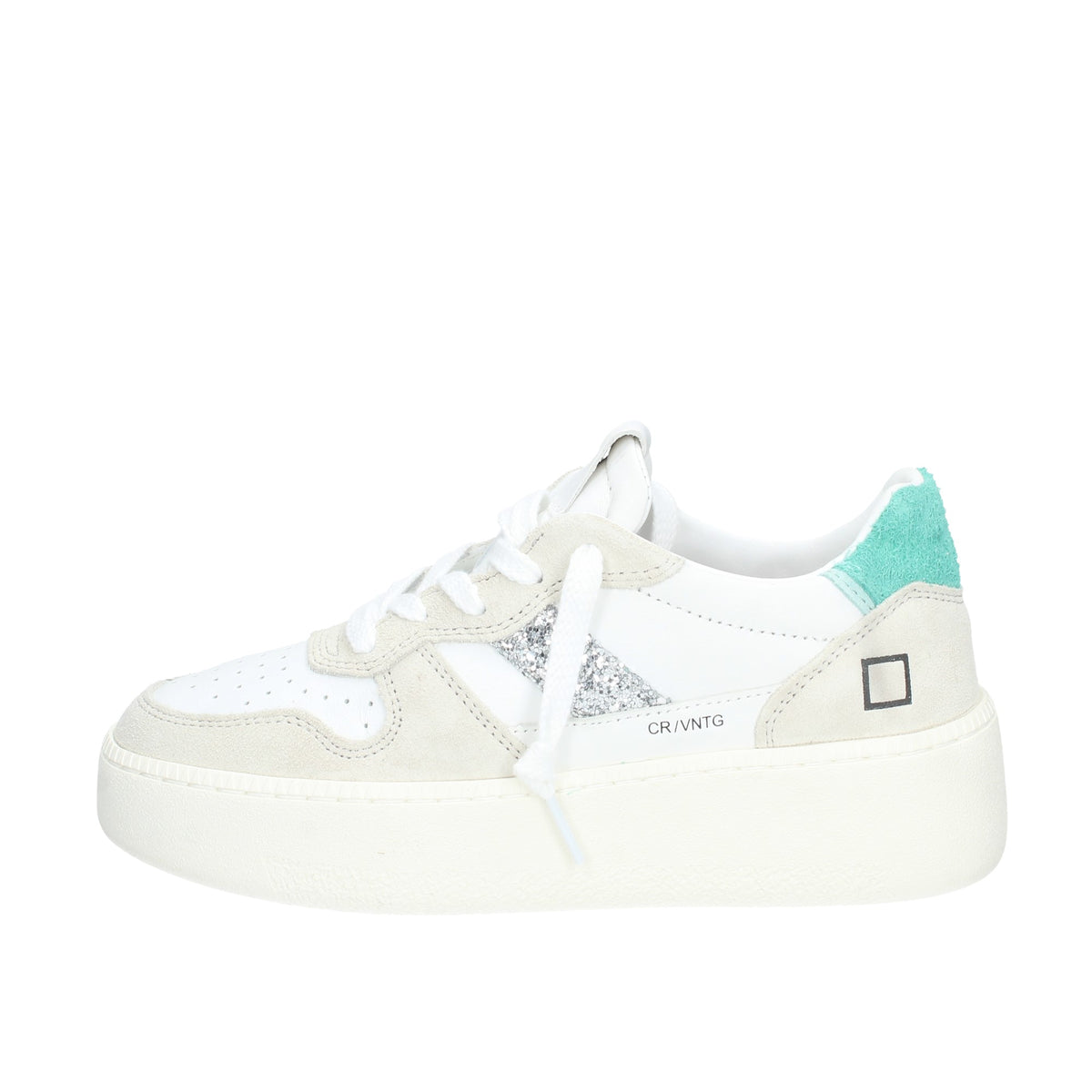 SNEAKERS DONNA COURT PLATFORM VINTAGE CALF WHITE-GREEN