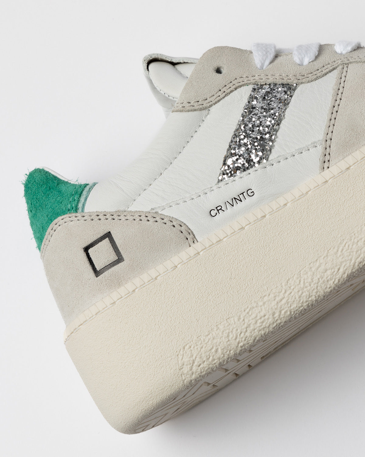 SNEAKERS DONNA COURT PLATFORM VINTAGE CALF WHITE-GREEN