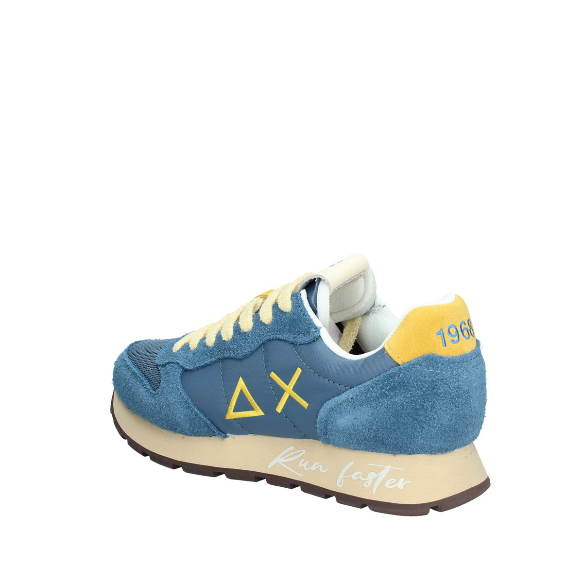 Sneaker Tom Vintage in nylon e suede blu avio scuro
